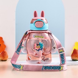Kids Water Bottles with Straw & Strap – 650ml Leak Proof