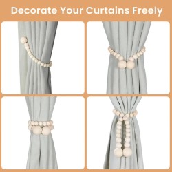 Magnetic Wooden Beads Curtain Tiebacks – 2pcs