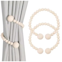 Magnetic Wooden Beads Curtain Tiebacks – 2pcs