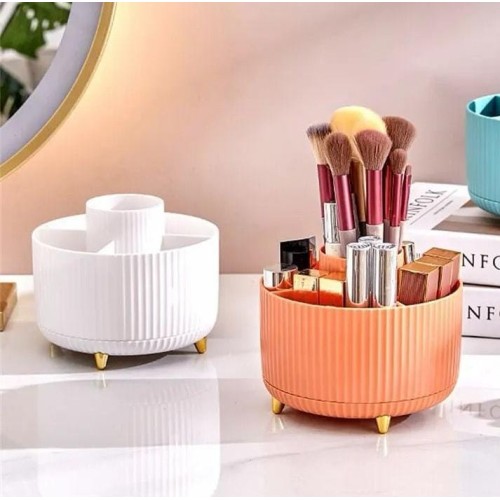 ✨ 360° Rotating Desktop Makeup Brushes Organizer
