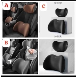 Memory Foam Car Headrest & Lumbar Support – 2pcs