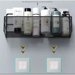 Large Mesh Bathroom Rack with Self Adhesive Stickers – Space-Saving Bathroom Organizer