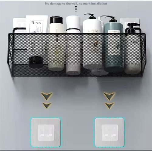 Large Mesh Bathroom Rack with Self Adhesive Stickers – Space-Saving Bathroom Organizer Large Mesh Bathroom Rack with Self Adhesive Stickers – Space-Saving Bathroom Organizer