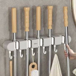 Nonslip Wall Mounted Mop Holder – Strong & Durable Organizer Nonslip Wall Mounted Mop Holder – Strong & Durable Organizer