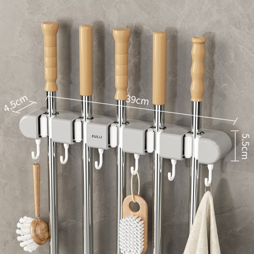 Nonslip Wall Mounted Mop Holder – Strong & Durable Organizer Nonslip Wall Mounted Mop Holder – Strong & Durable Organizer