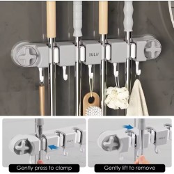 Nonslip Wall Mounted Mop Holder – Strong & Durable Organizer Nonslip Wall Mounted Mop Holder – Strong & Durable Organizer