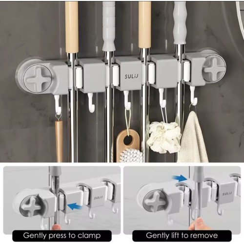 Nonslip Wall Mounted Mop Holder – Strong & Durable Organizer