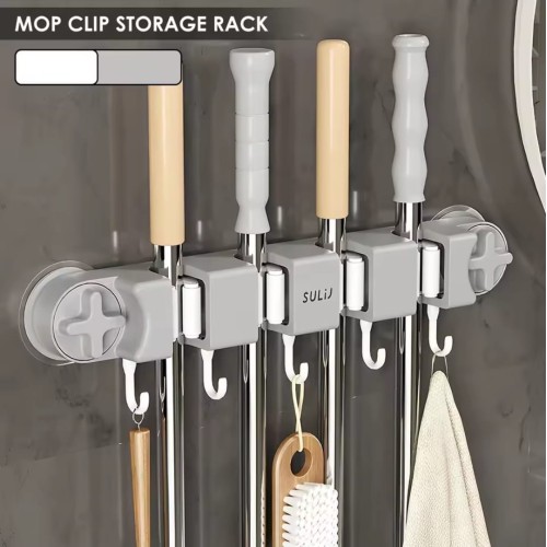 Nonslip Wall Mounted Mop Holder – Strong & Durable Organizer Nonslip Wall Mounted Mop Holder – Strong & Durable Organizer