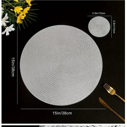6pcs PVC Non Woven Table Mats – Stylish & Durable Dining Table Protection