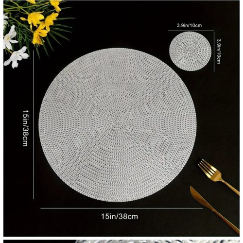 6pcs PVC Non Woven Table Mats – Stylish & Durable Dining Table Protection 6pcs PVC Non Woven Table Mats – Stylish & Durable Dining Table Protection