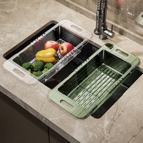Multifunctional Acrylic Over the Sink Colander/Drain Basket Multifunctional Acrylic Over the Sink Colander/Drain Basket