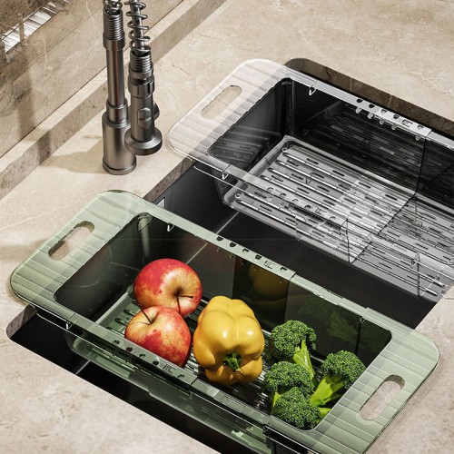 Multifunctional Acrylic Over the Sink Colander/Drain Basket Multifunctional Acrylic Over the Sink Colander/Drain Basket