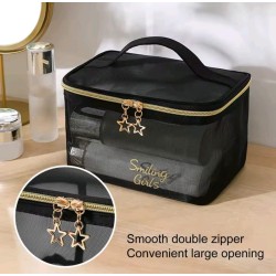 Transparent Toiletry Bag – Double Zipper Cosmetic Storage