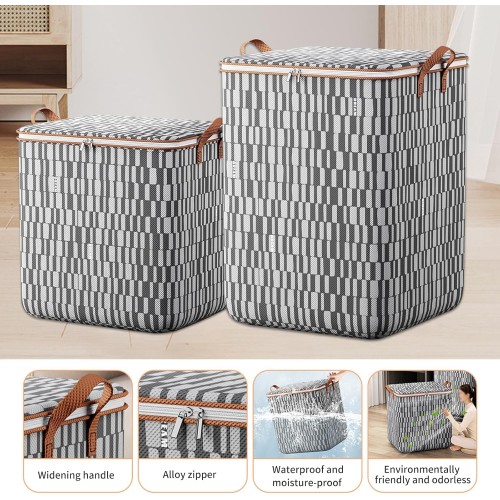 3 Pcs Large Capacity Quilt Storage Bags – Dust & Moisture Proof