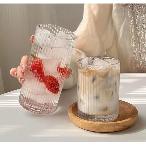 High Borosilicate Ribbed Water/Juice Glasses – Elegant & Durable Drinkware High Borosilicate Ribbed Water/Juice Glasses – Elegant & Durable Drinkware