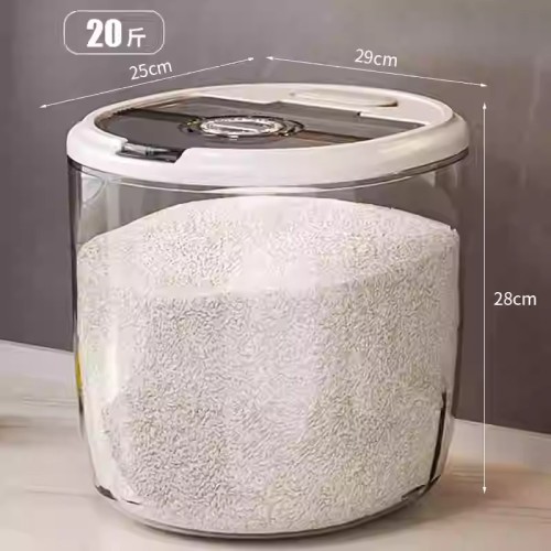 Acrylic 10kg Rice Bucket – Airtight Food Storage