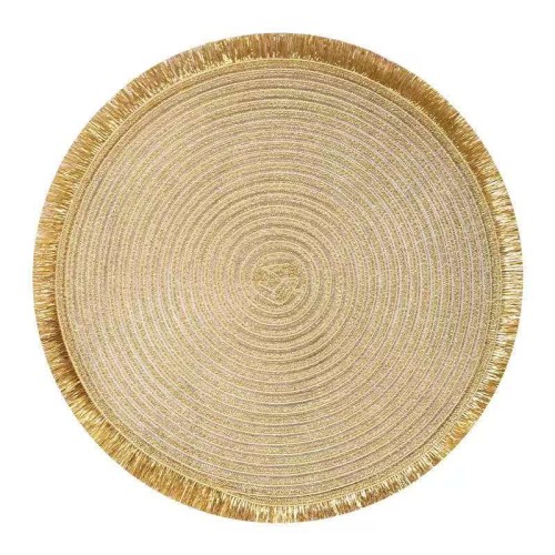 Round Shimmery Gold Placemats – Set of 6