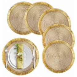 Round Shimmery Gold Placemats – Set of 6