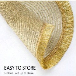 Round Shimmery Gold Placemats – Set of 6