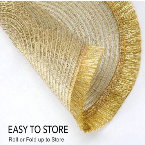 Round Shimmery Gold Placemats – Set of 6