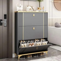 Double Layered Bucket Flip Shoe Rack – Modern Shoe Storage Organizer