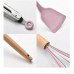 12 Pcs Silicone Cooking Utensils Set with Wooden Handle – Pink