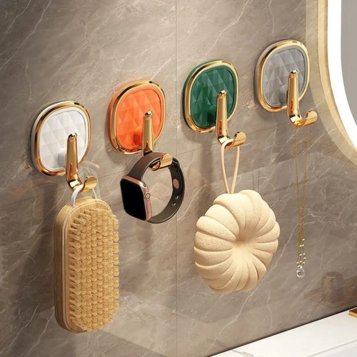 2pcs Luxury Punch-Free Adhesive Wall Hooks