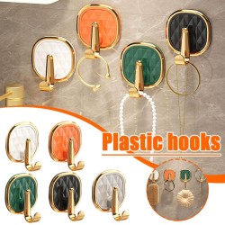 2pcs Luxury Punch-Free Adhesive Wall Hooks