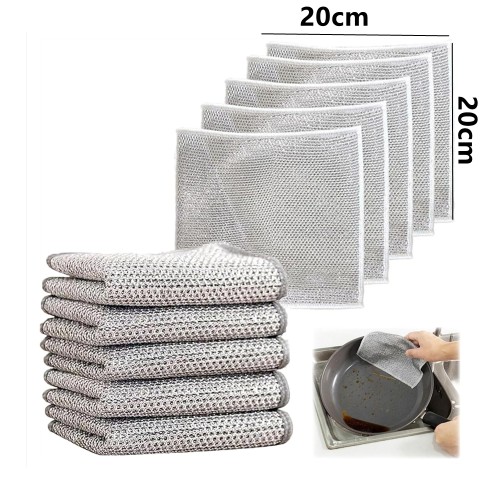 Multi-Purpose Magic Wire Dish Cleaning Cloth (Set of 5pcs) Multi-Purpose Magic Wire Dish Cleaning Cloth (Set of 5pcs)