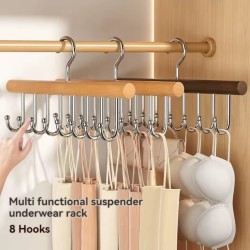 Wooden Plank Multipurpose 8 Hook Hanger