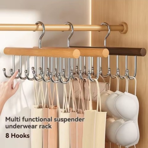 Wooden Plank Multipurpose 8 Hook Hanger
