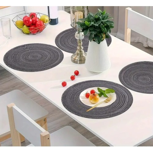 Elegant Round Woven Placemats – 6 pcs Elegant Round Woven Placemats – 6 pcs