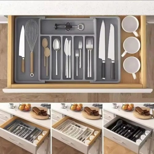 Expandable Cutlery Drawer Organizer – BPA-Free Hard Plastic Kitchen Storage Tray Expandable Cutlery Drawer Organizer – BPA-Free Hard Plastic Kitchen Storage Tray