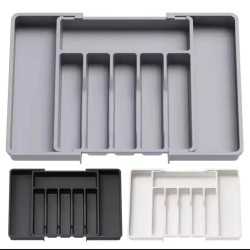 Expandable Cutlery Drawer Organizer – BPA-Free Hard Plastic Kitchen Storage Tray