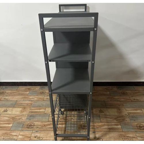 Multi-Functional Kitchen Storage Rack with Visible Doors and Metal Handles
