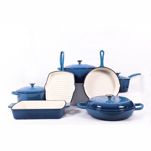 11pcs Enamel Cast Iron Cooking Pots