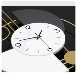Modern metal geometric silent wall clock with a pendulum