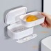 Wall-Mounted Soap Dish With A lid And Drainiing Tray
