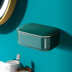 Wall-Mounted Soap Dish With A lid And Drainiing Tray