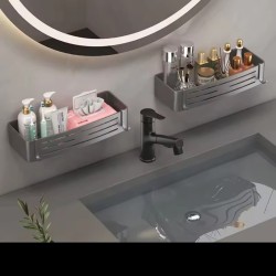 2pcs Aluminium Wall Mounted Bathroom Shelves 2pcs Aluminium Wall Mounted Bathroom Shelves
