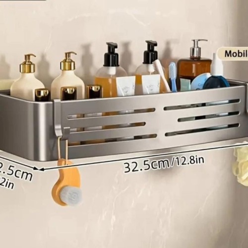 2pcs Aluminium Wall Mounted Bathroom Shelves 2pcs Aluminium Wall Mounted Bathroom Shelves