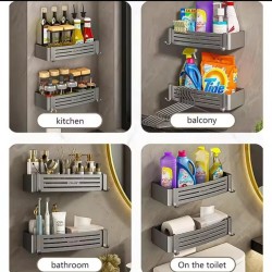 2pcs Aluminium Wall Mounted Bathroom Shelves