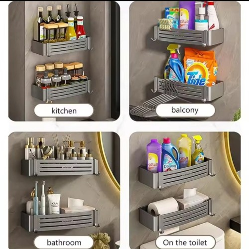 2pcs Aluminium Wall Mounted Bathroom Shelves 2pcs Aluminium Wall Mounted Bathroom Shelves
