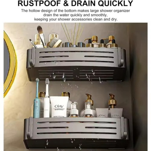 2pcs Aluminium Wall Mounted Bathroom Shelves 2pcs Aluminium Wall Mounted Bathroom Shelves