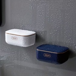 Wall-Mounted Soap Dish With A lid And Drainiing Tray