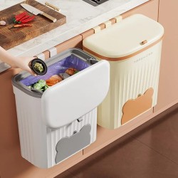 Wall-Mounted Trash Can With Lid