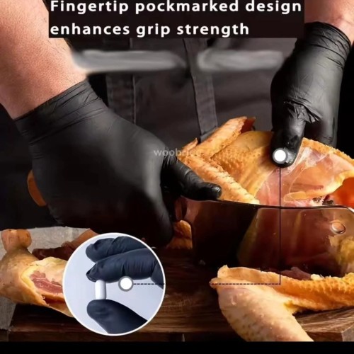 Food Grade Disposable Black Kitchen Gloves