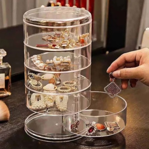 5 Layers Acrylic Rotating Jewellery Holder