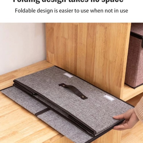 Foldable Cotton Linen Closet Storage Box with Double Cover Organizer