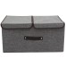 Foldable Cotton Linen Closet Storage Box with Double Cover Organizer